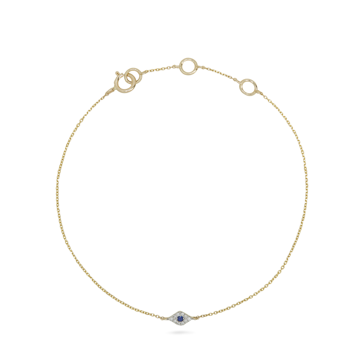 Mini Pave Diamond Evil Eye Bracelet – STONE AND STRAND
