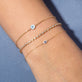 Image of 14K Yellow Gold Mini Pave Diamond Evil Eye Bracelet with Stone and Strand Bracelets