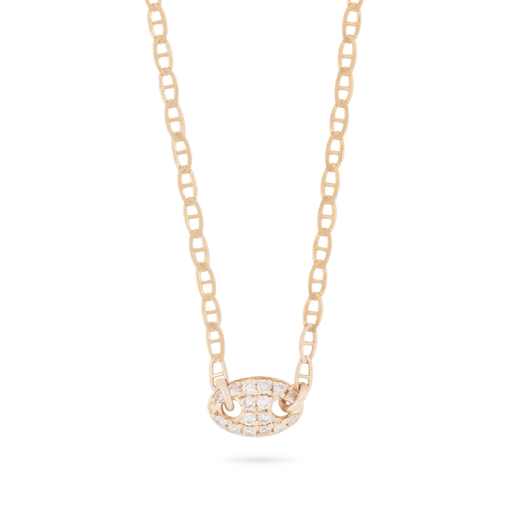 Mini Pave Puff Link Necklace