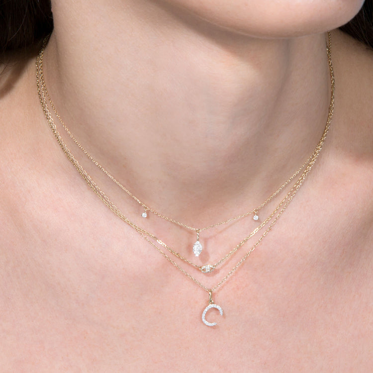 Mini Pave Puff Link Necklace