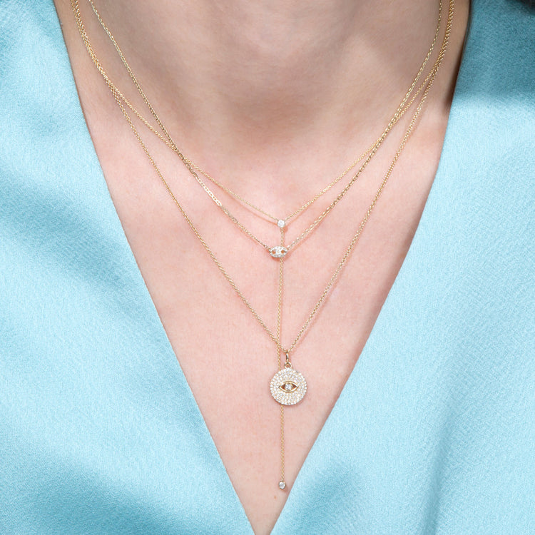 Mini Pave Puff Link Necklace