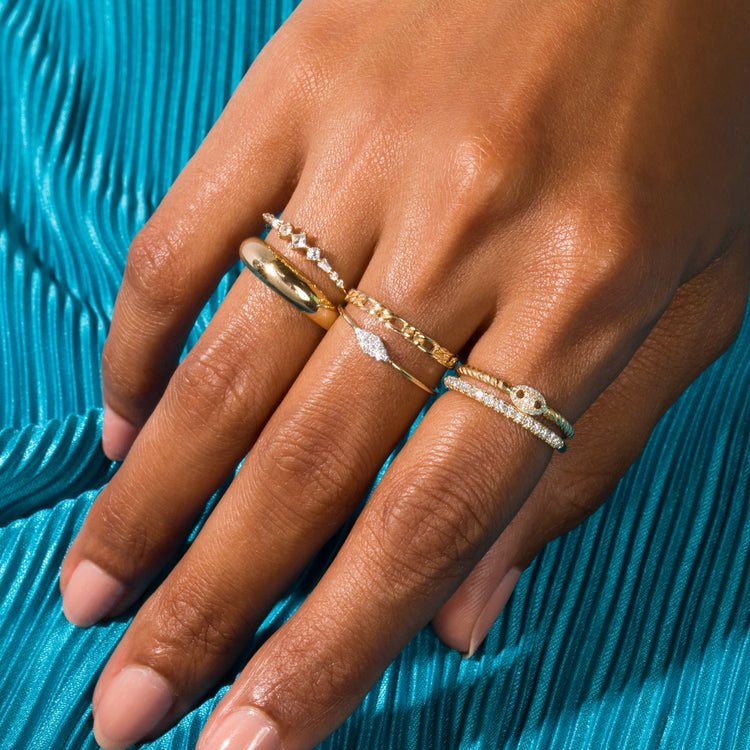 Mini Pave Puff Link Ring