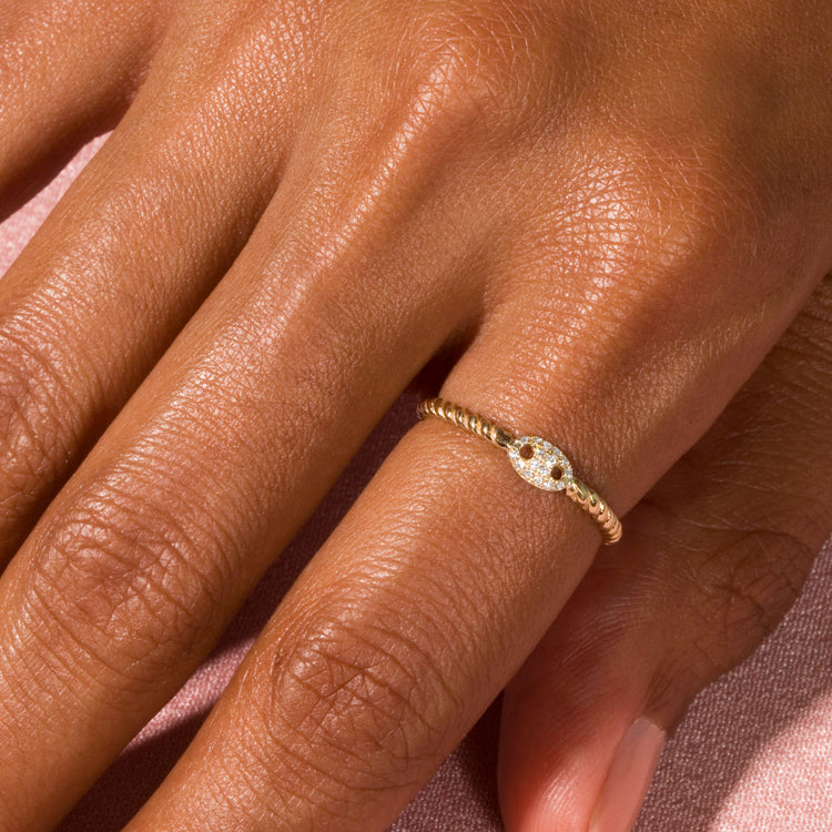 Mini Pave Puff Link Ring
