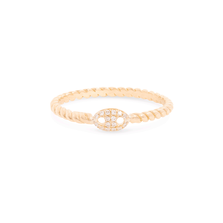 Mini Pave Puff Link Ring