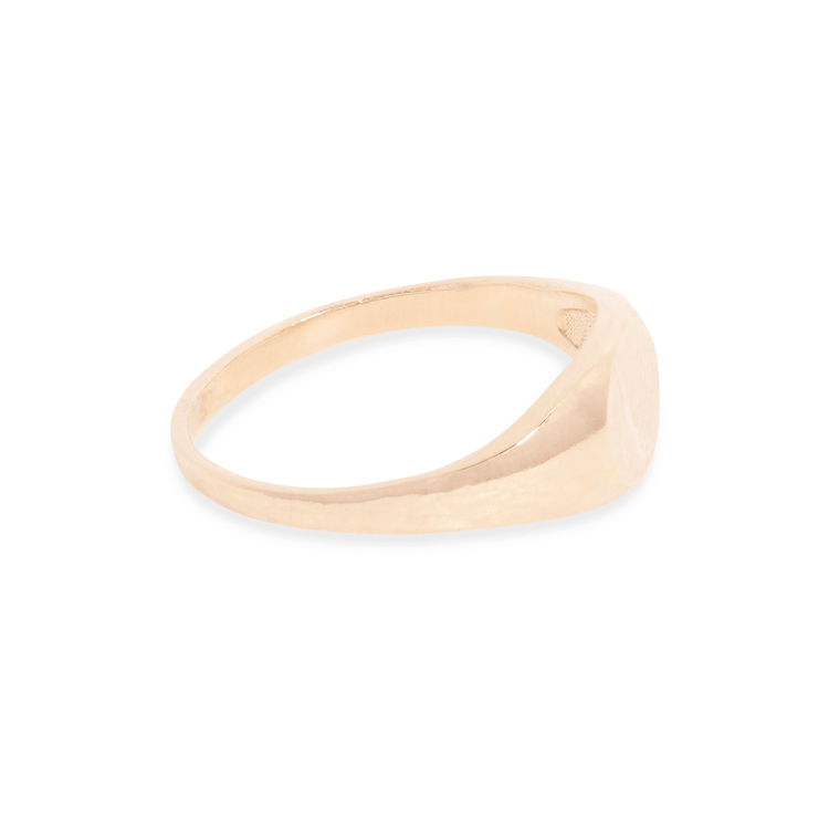 Stone and Strand 10K Yellow Gold Mini Pinky Signet Ring Side Image
