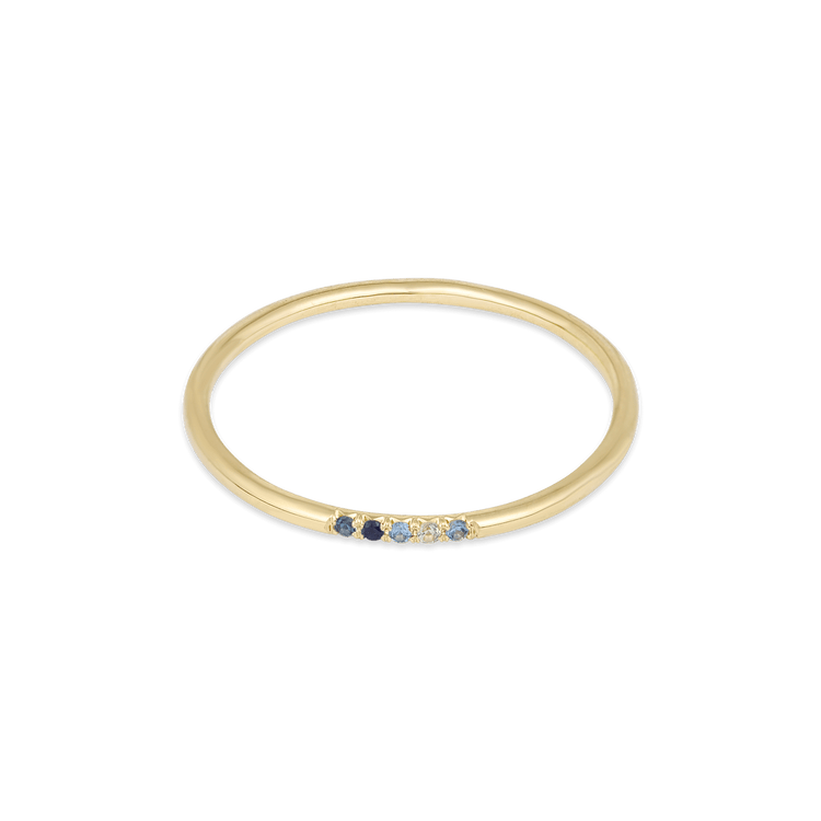 Mixed Blue Sapphire Pave Band