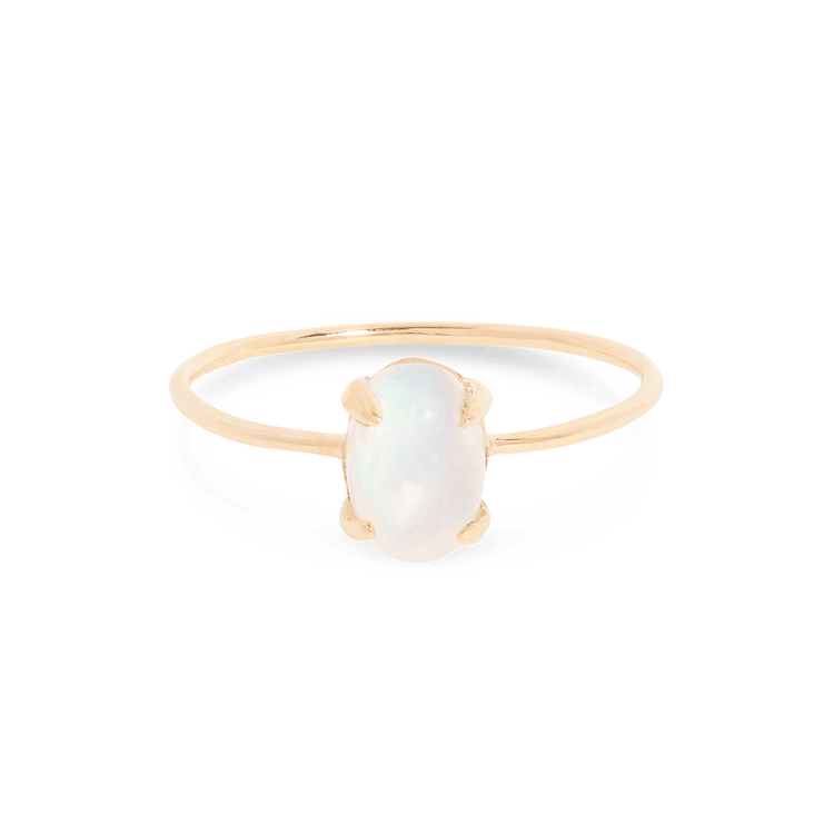 Stone and Strand 10K Yellow Gold Moonstone Oval Cabochon Fine Ring Front Image
