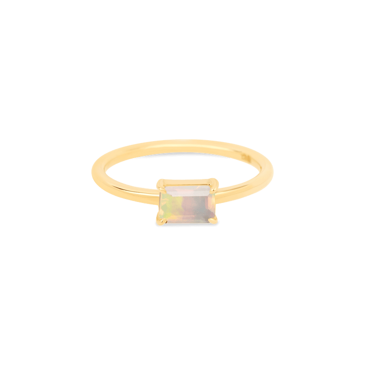 Octagon Cut Opal Ring