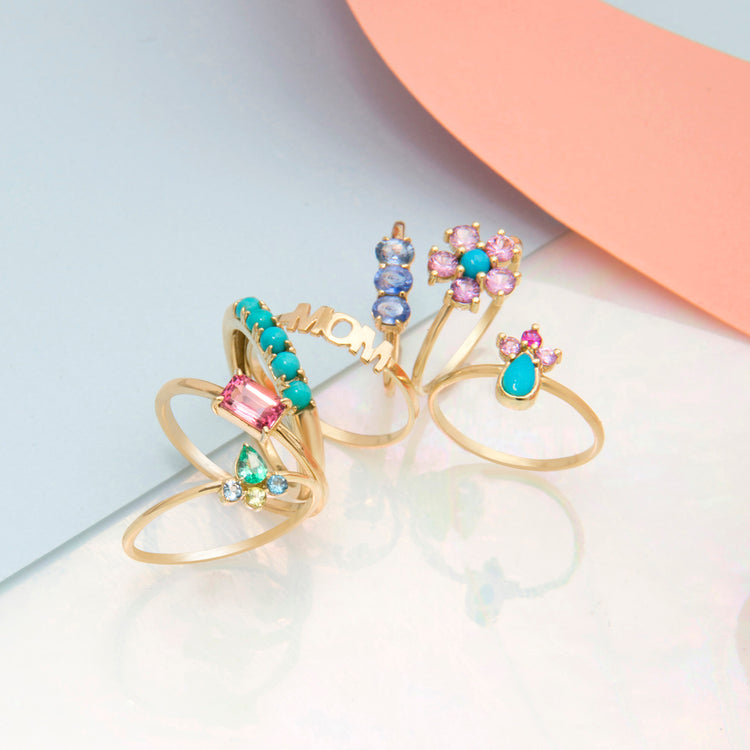 Octagon Cut Pink Tourmaline Ring