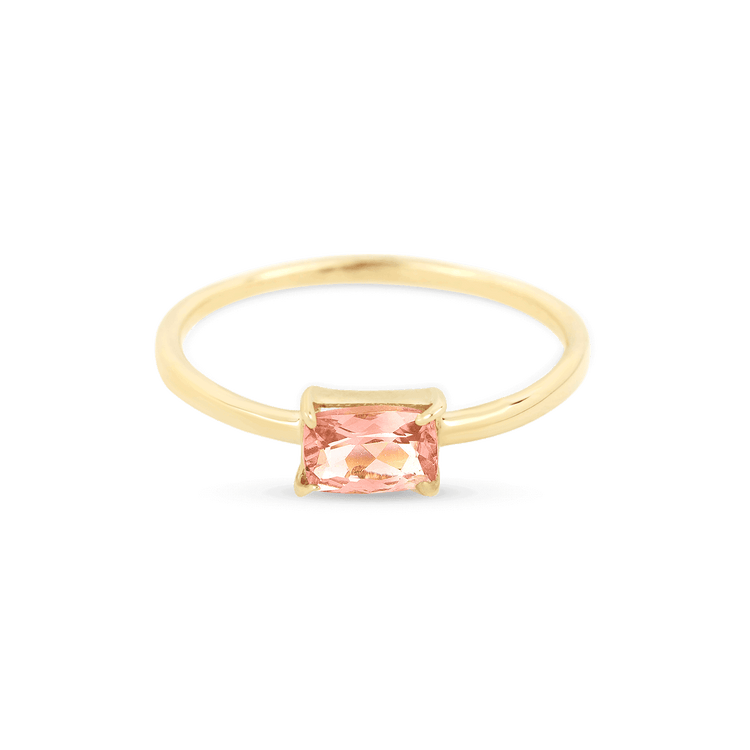Octagon Cut Pink Tourmaline Ring