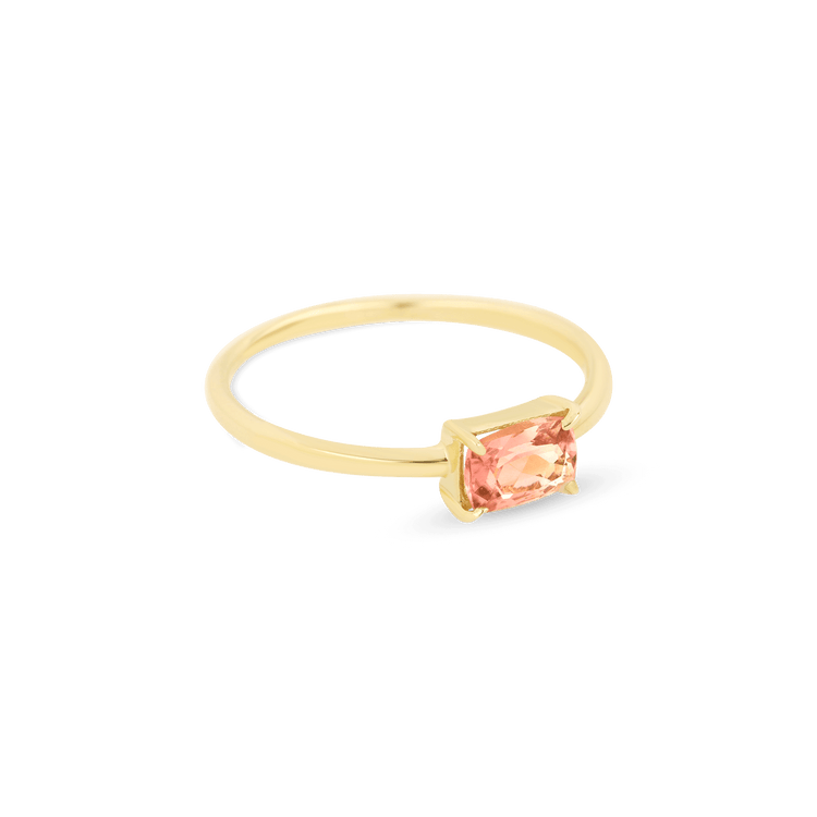 Octagon Cut Pink Tourmaline Ring