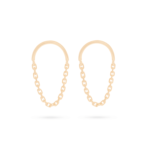 Gold chain drop earrings
