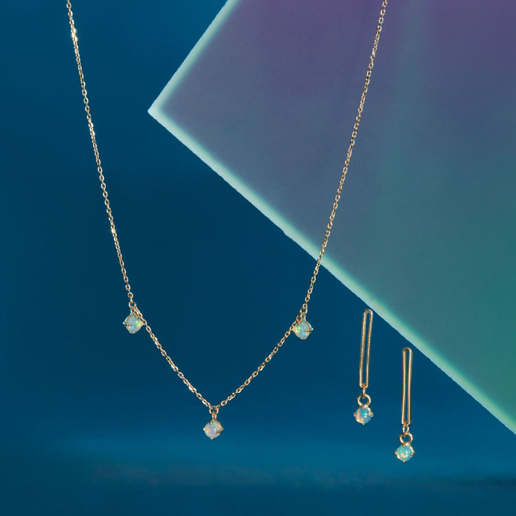 Opalescent Droplet Necklace