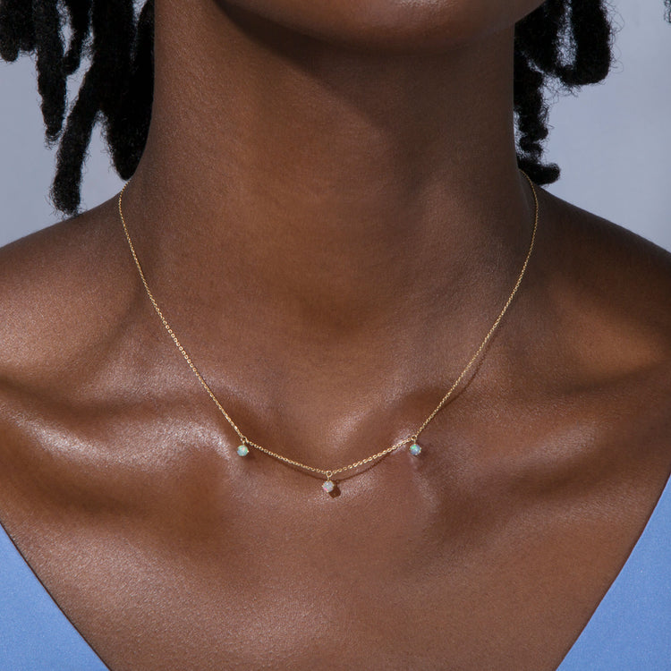 Opalescent Droplet Necklace