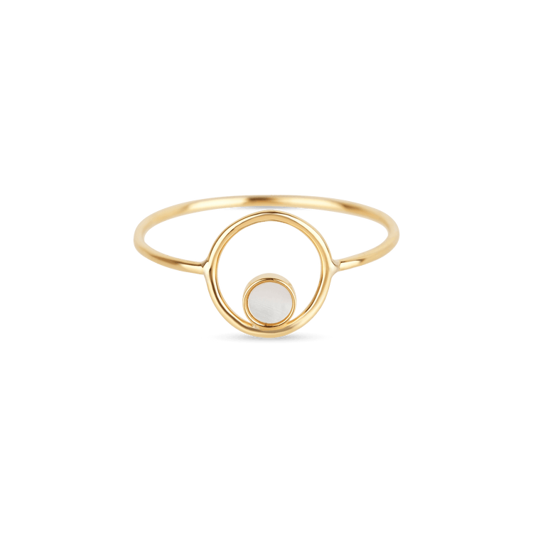 Open Circle Ring With Mother of Pearl Inlay