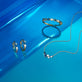 Still life image of Out Of The Blue Diamond Huggies with Stone and Strand solid gold jewelry