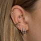 Image of 10K Yellow Gold Out Of The Blue Diamond Huggies with Stone and Strand Earrings