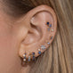 Image of 10K Yellow Gold Out Of The Blue Diamond Huggies with Stone and Strand Earrings