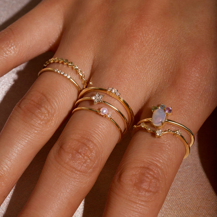 Oval Opal Unicorn Crown Ring