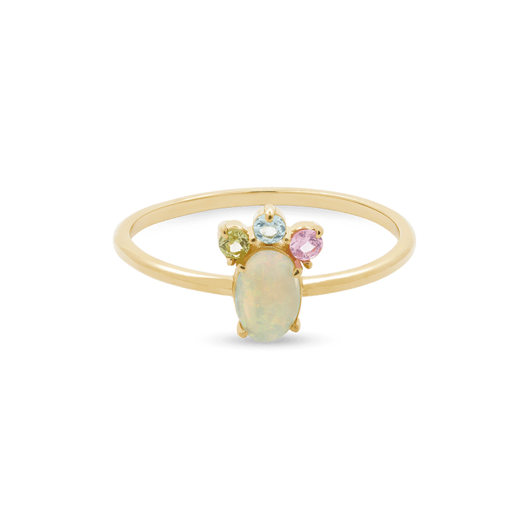 Oval Opal Unicorn Crown Ring