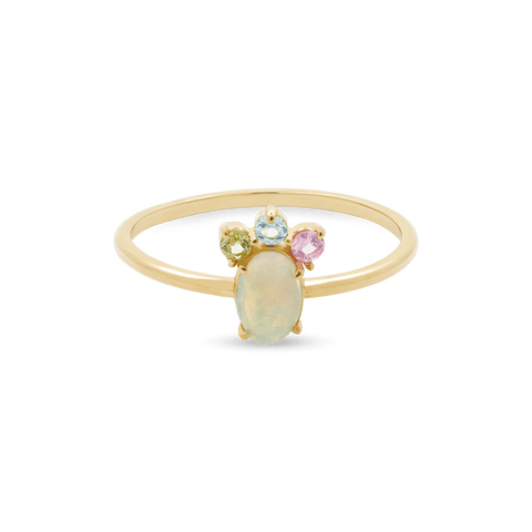 Oval Opal Unicorn Crown Ring