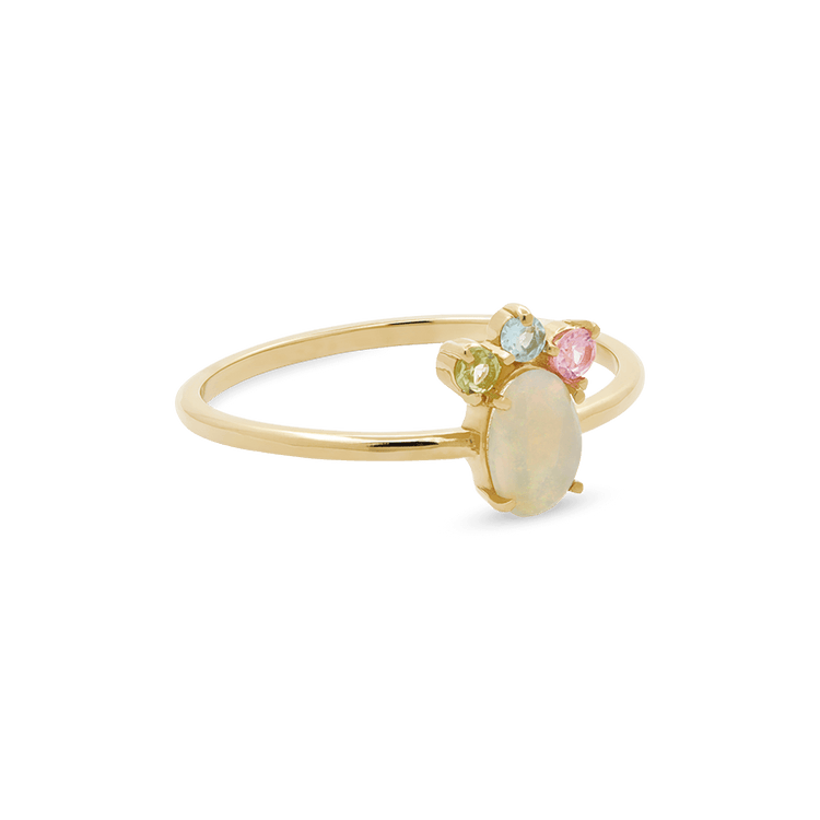 Oval Opal Unicorn Crown Ring