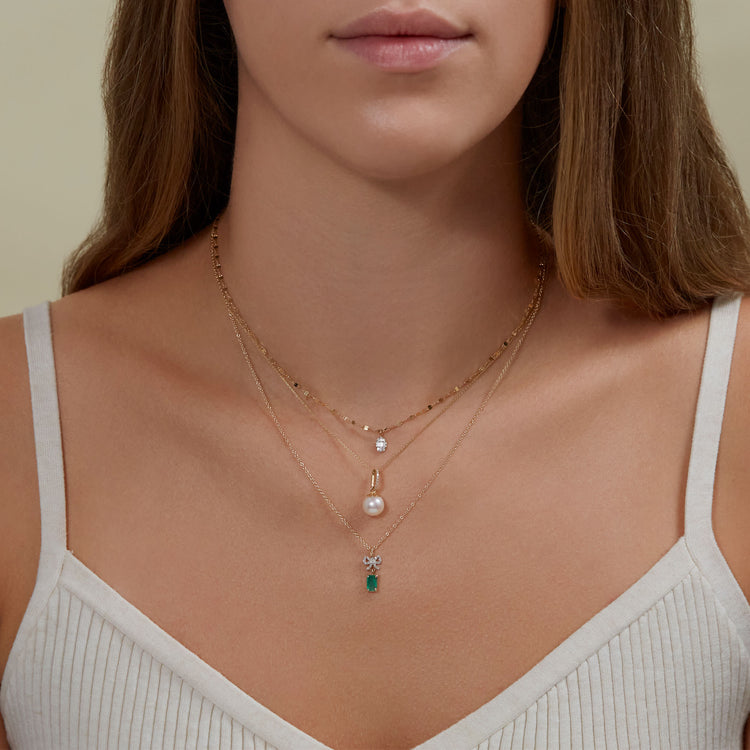 Image of 10K Yellow Gold Oval Opulence Choker with Stone and Strand Necklaces