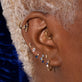 Image of 10K Yellow Gold Out Of The Blue Diamond Huggies with Stone and Strand Earrings