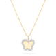 Pave Butterfly Disc Necklace