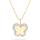 Pave Butterfly Disc Necklace