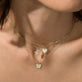 Pave Butterfly Disc Necklace