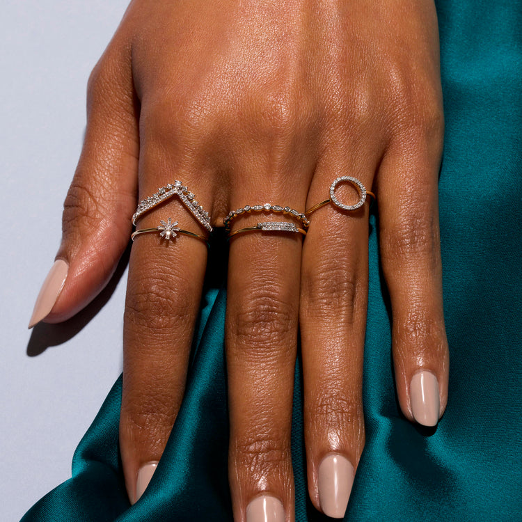 White Gold Pave Diamond Curve Band