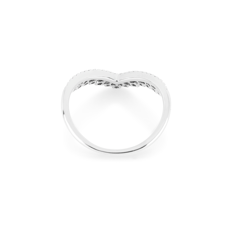 White Gold Pave Diamond Curve Band
