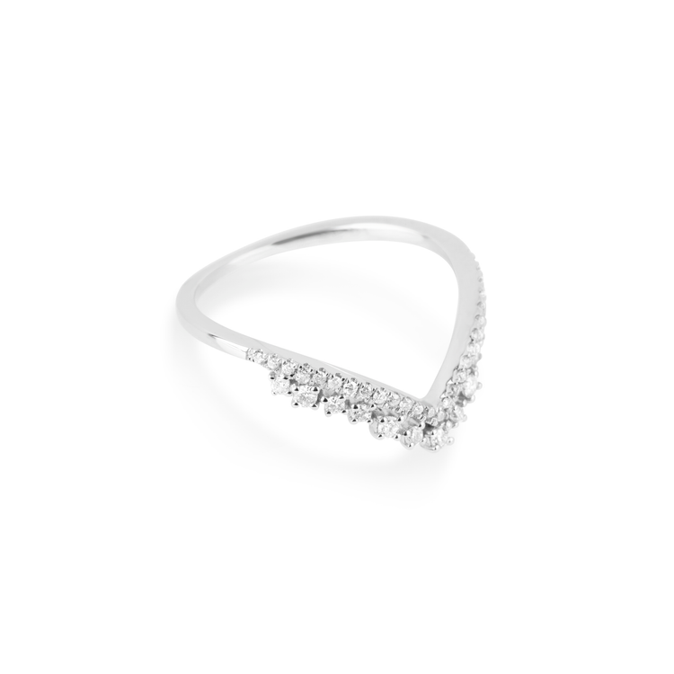 White Gold Pave Diamond Curve Band