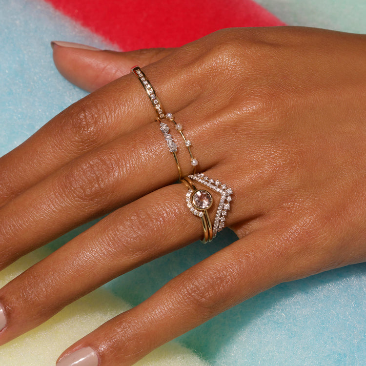 White Gold Pave Diamond Curve Band