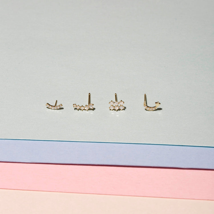 Pave Diamond Curve Studs