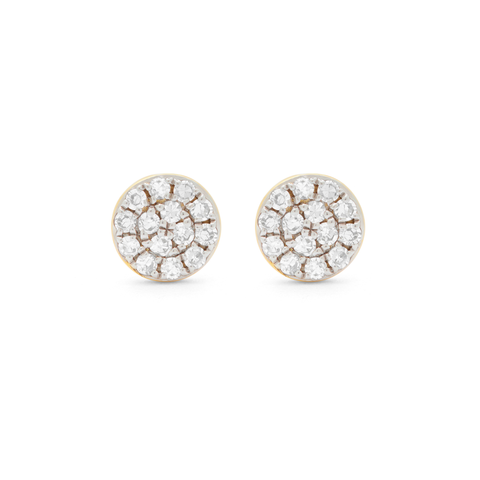 Pave Diamond Coin Studs