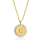 Stone and Strand 10K Yellow Gold Pave Diamond Disc Necklace Close Up Image