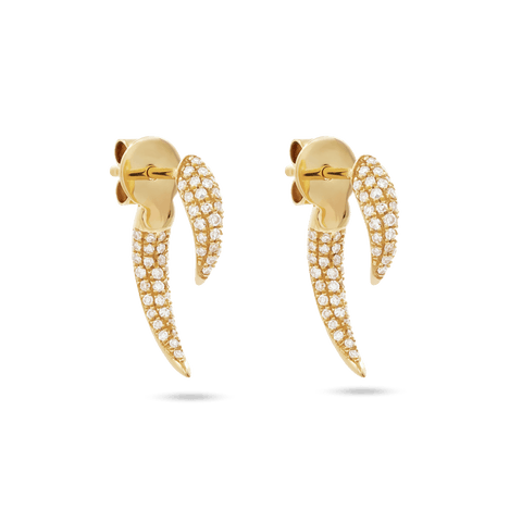 Pave Diamond Hook Earrings