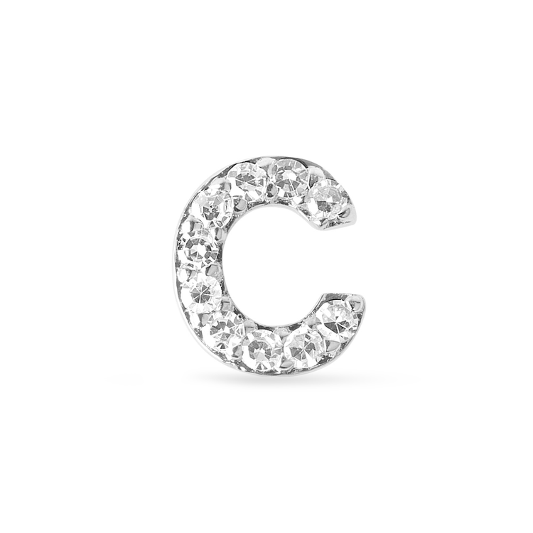 Pave Diamond Initial Asymmetric Necklace