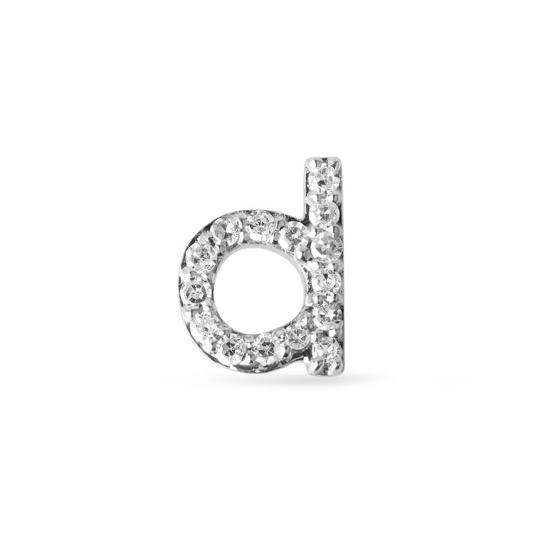 Pave Diamond Initial Asymmetric Necklace