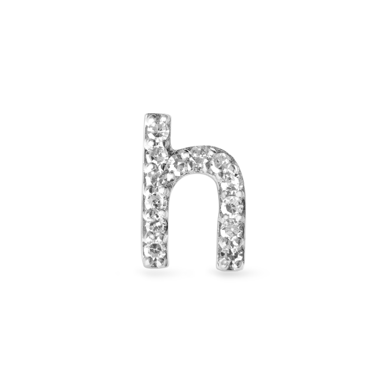 Pave Diamond Initial Asymmetric Necklace