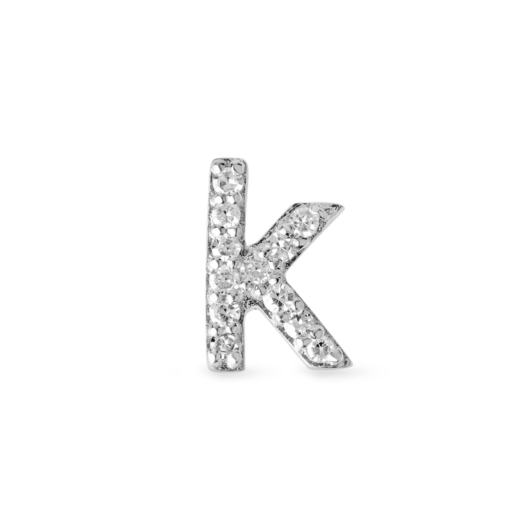 Pave Diamond Initial Asymmetric Necklace