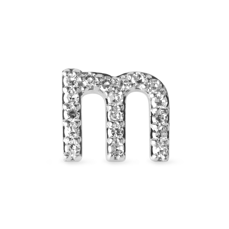 Pave Diamond Initial Asymmetric Necklace
