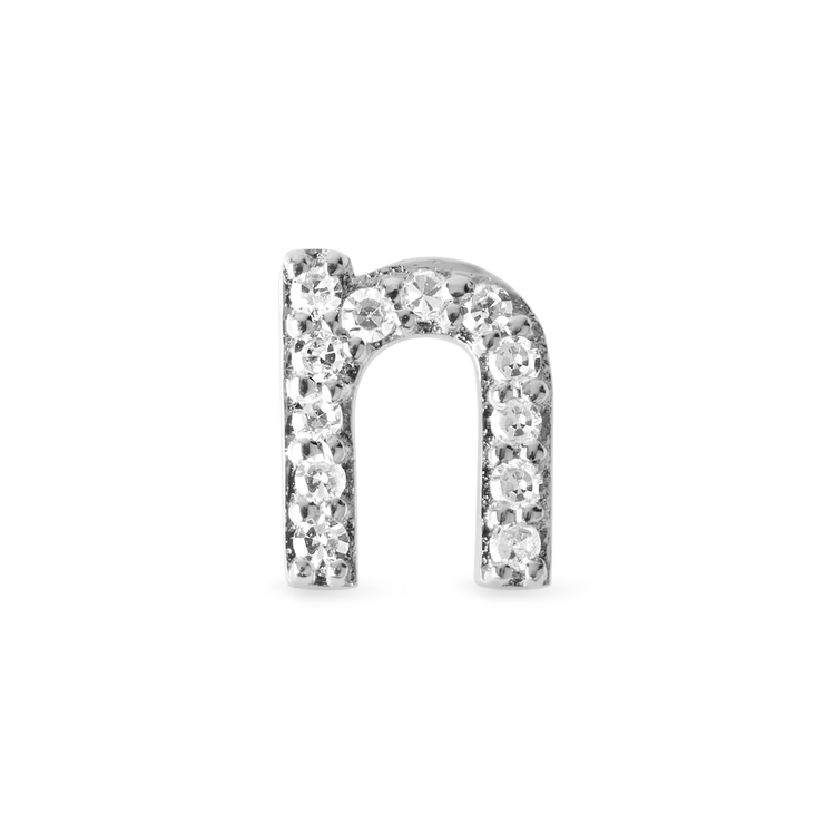 Pave Diamond Initial Asymmetric Necklace