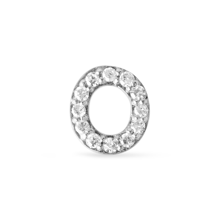 Pave Diamond Initial Asymmetric Necklace