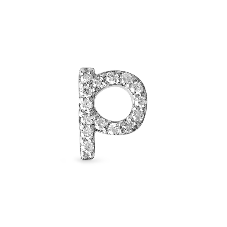 Pave Diamond Initial Asymmetric Necklace