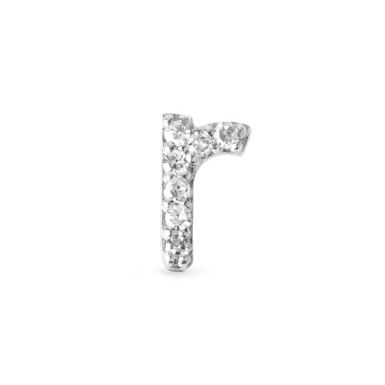 Pave Diamond Initial Asymmetric Necklace