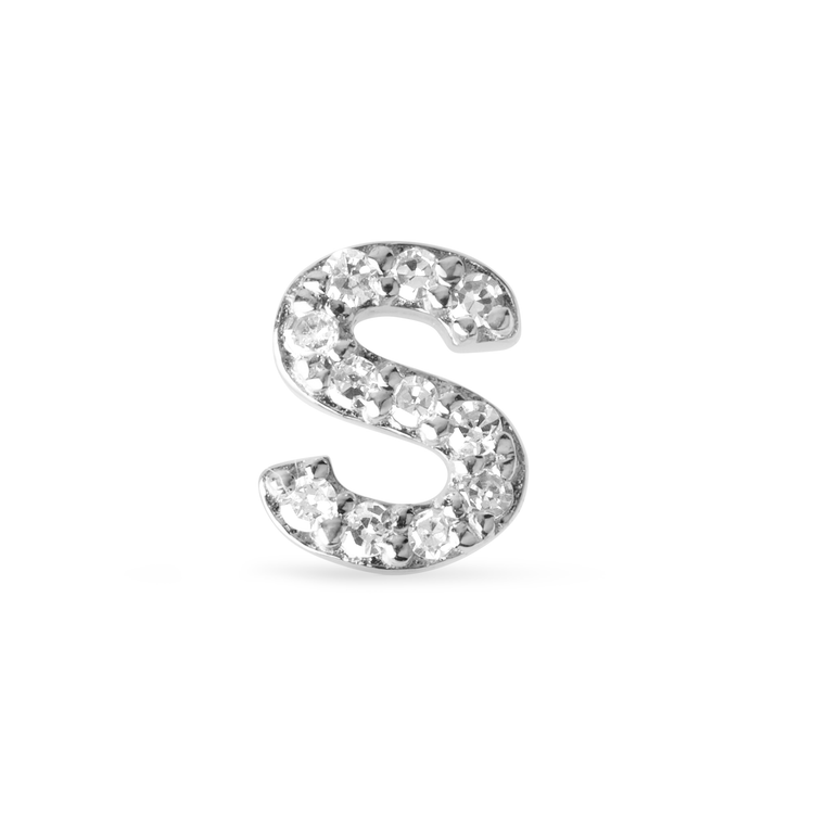 Pave Diamond Initial Asymmetric Necklace