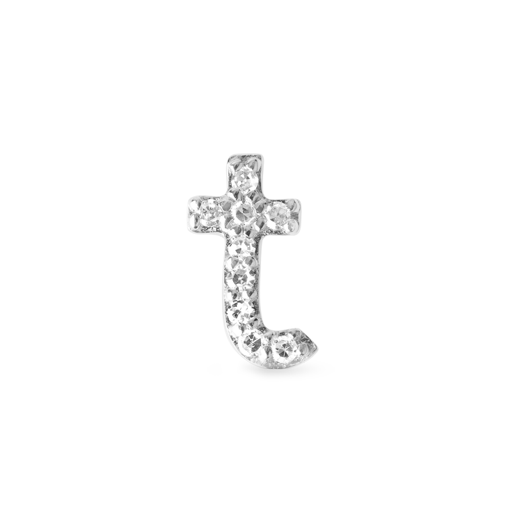 Pave Diamond Initial Asymmetric Necklace